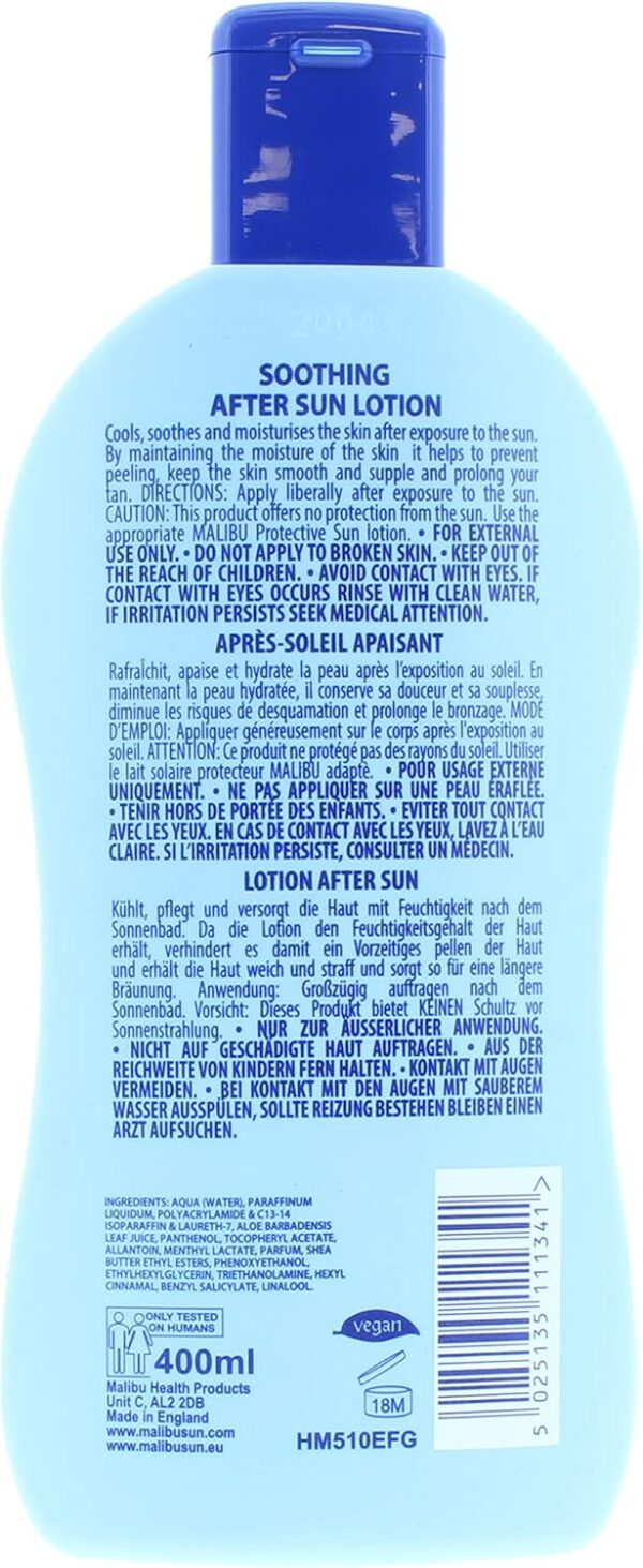 Malibu Soothing After Sun with Aloe Vera 400ml - Image 2