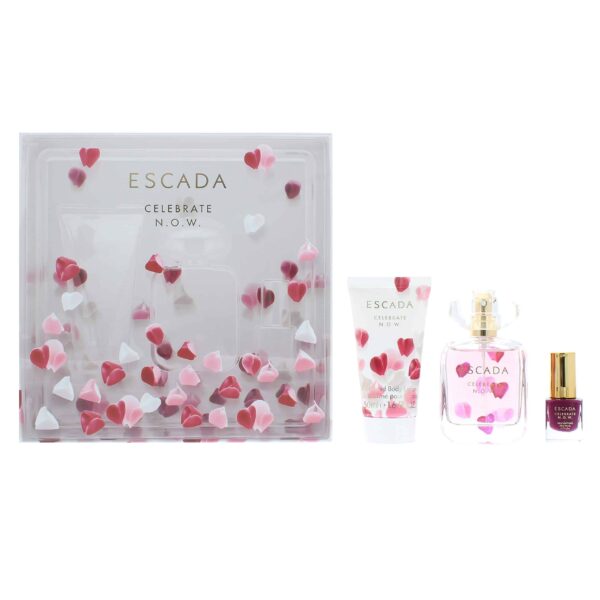 Escada Celebrate N.O.W. Gift Set 50ml EDP + 50ml Body Milk + 4.5ml Nail Polish