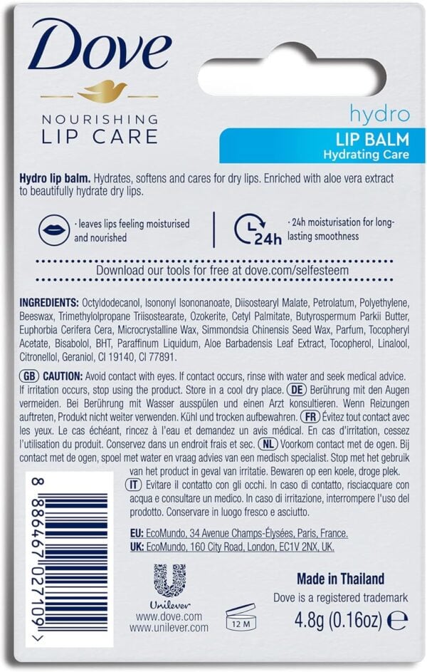 Dove Hydrating Lip Care Hydro Lip Balm 4.8g - Image 2