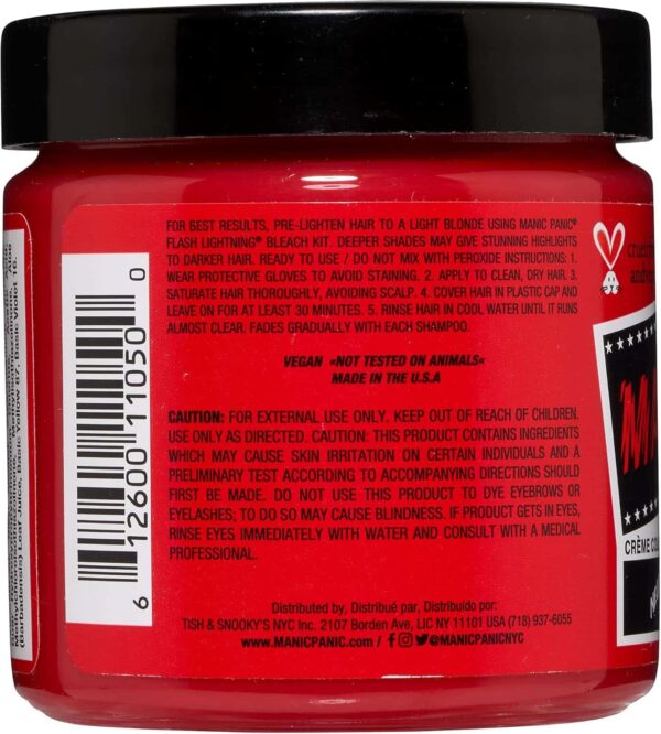 Manic Panic High Voltage Classic Semi-Permanent Hair Colour 118ml - Red Passion - Image 2
