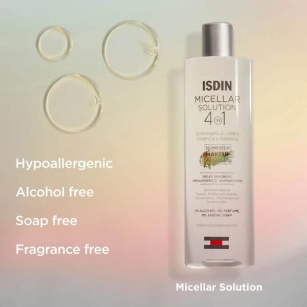 ISDIN Micellar Solution 4 in 1 Cleansing Water 400ml - Image 2