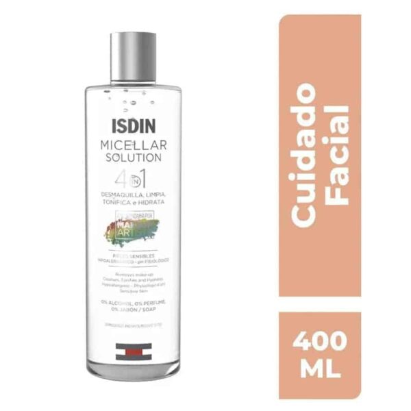 ISDIN Micellar Solution 4 in 1 Cleansing Water 400ml - Image 3