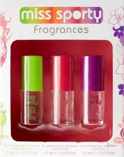 Miss Sporty Gift Set 11ml Pump Up Booster EDT + 11ml Clubbing Proof EDT + 11ml Crush On You EDT