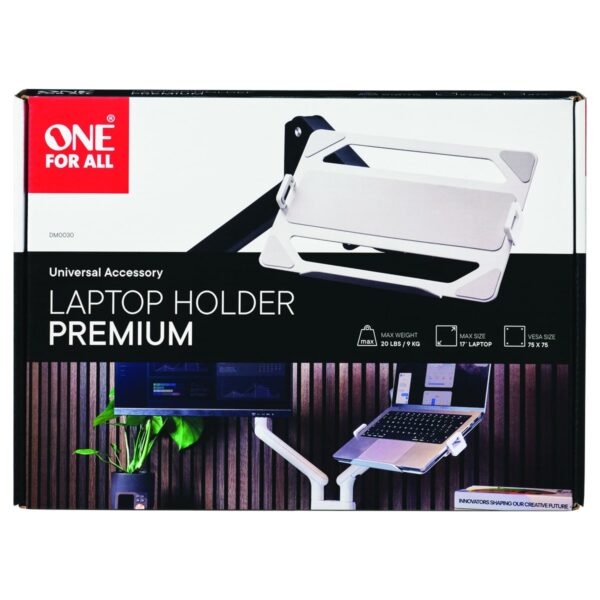 One For All Premium Laptop Holder - White/Silver DM0030 - Image 5