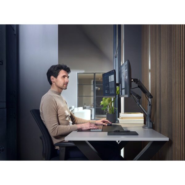 One For All DM7210 Design Line Dual Monitor Mount - Titanium: Enhance Your Workspace with Dual Screens - Image 3