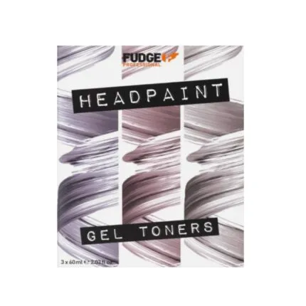Fudge Professional Headpaint Gel Toners Trio Kit 60ml GT03 Neutral Nude Toner + 60ml GT12 Pale Platinum Toner + 60ml GT26 Petal Rose Toner