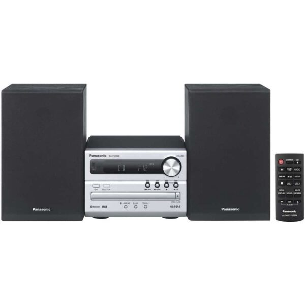 Panasonic SCPM250EBS 20W Bluetooth Micro Hi-FI CD System with FM Radio- Silver