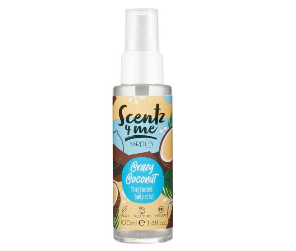 Yardley Scentz 4 Me Fragranced Body Mist 100ml Spray - Crazy Coconut