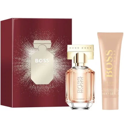 Hugo Boss The Scent Gift Set 30ml EDP Spray + 50ml Body Lotion (The Scent for Her by Hugo Boss is a Gift Set consisting of 30ml Parfum Spray and with a Body Lotion.)