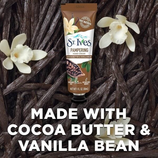 St. Ives Pampering Cocoa Butter & Vanilla Bean Hand Cream 30ml - Image 3