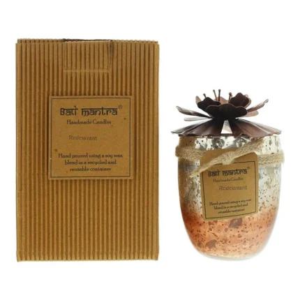 Bali Mantra Hibiscus Glass Copper Candle 500g - Kaffir Lime