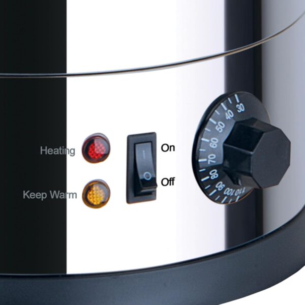 Igenix IG4030 30L Stainless Steel Catering Urn - Double Layer Design, 2800W Heating Element, Adjustable Thermostat - Ideal for Large Events and Commercial Use - Image 2