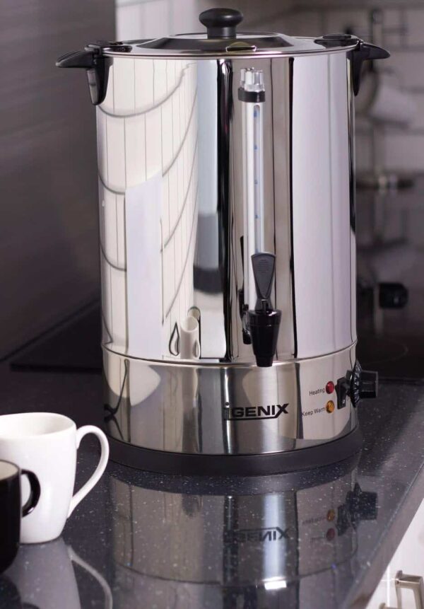 Igenix IG4030 30L Stainless Steel Catering Urn - Double Layer Design, 2800W Heating Element, Adjustable Thermostat - Ideal for Large Events and Commercial Use - Image 3