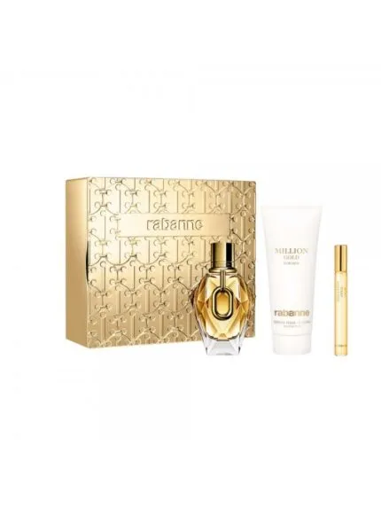 Paco Rabanne Million Gold for Her Gift Set 90ml EDP + 100ml Body Lotion + 10ml EDP