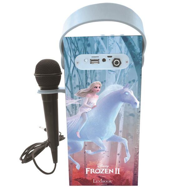 Lexibook BTP180FZZ Disney Frozen II Portable Bluetooth Speaker with Lights & Microphone - Image 3