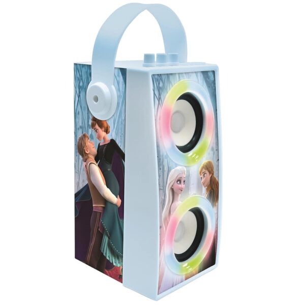 Lexibook BTP180FZZ Disney Frozen II Portable Bluetooth Speaker with Lights & Microphone - Image 2