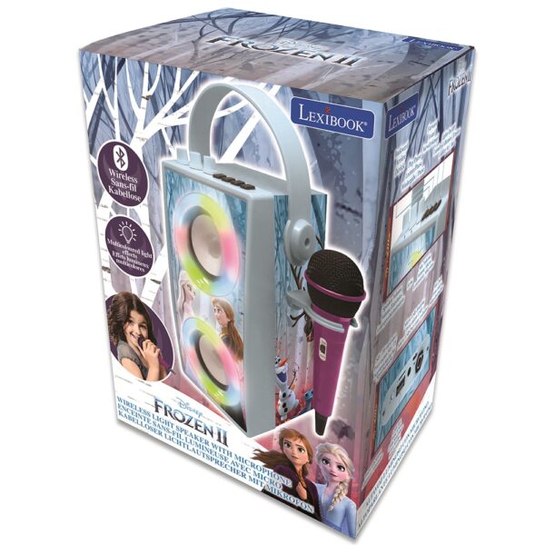 Lexibook BTP180FZZ Disney Frozen II Portable Bluetooth Speaker with Lights & Microphone - Image 5