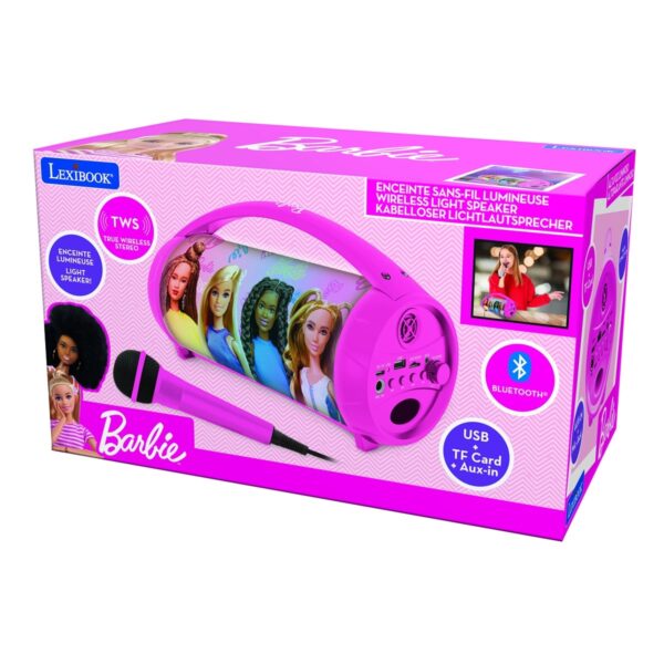 Lexibook BTP585BBZ Barbie Bluetooth Speakers with Lights & Mic - Image 5