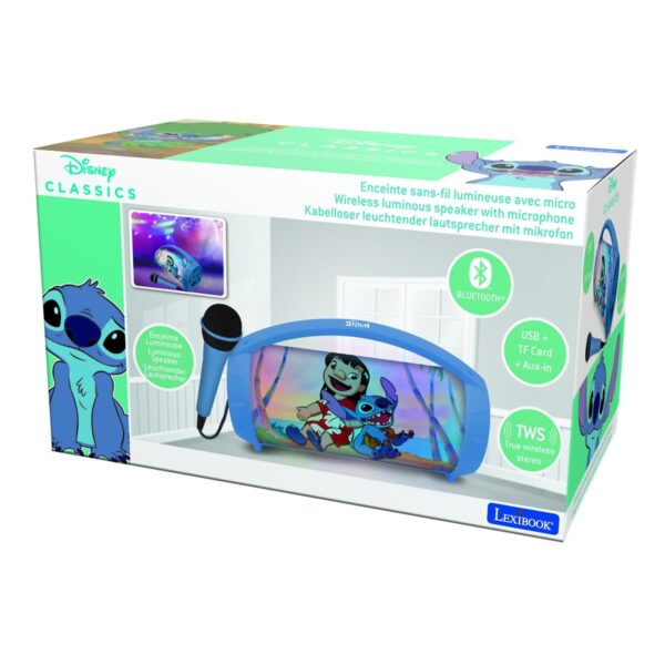 Lexibook BTP585DZ Disney Stitch Bluetooth Speakers with Lights & Mic - Image 4