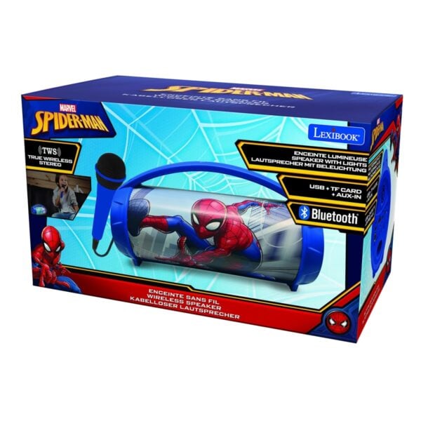 Lexibook BTP585SPZ Spider-Man Bluetooth Speakers with Lights & Mic - Image 3