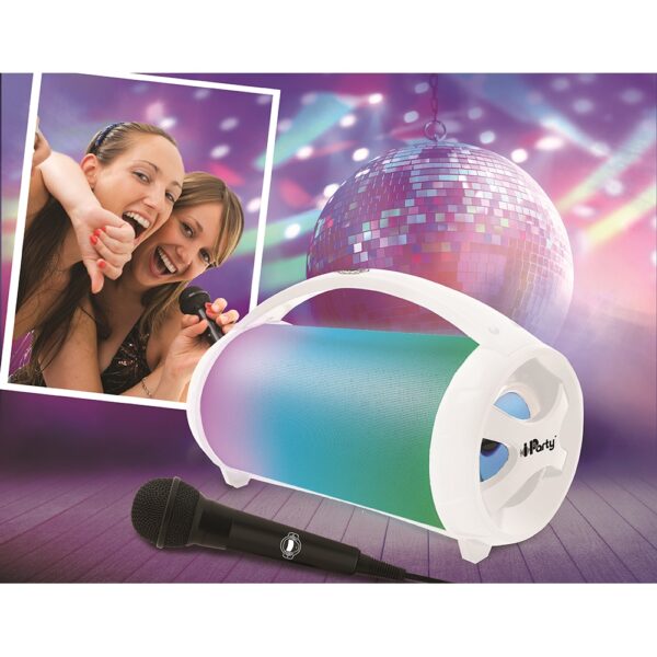 Lexibook BTP585Z iParty Bluetooth Speakers with Lights & Mic - White - Image 3