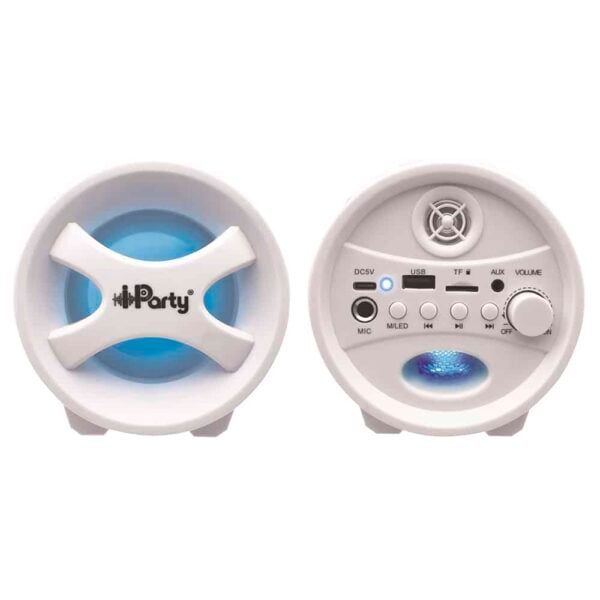 Lexibook BTP585Z iParty Bluetooth Speakers with Lights & Mic - White - Image 2