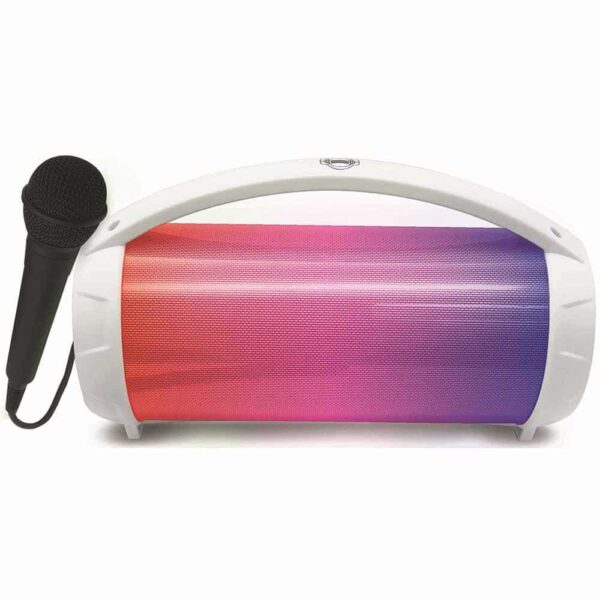 Lexibook BTP585Z iParty Bluetooth Speakers with Lights & Mic - White