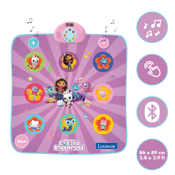 Lexibook DM10GDH Electronic Bluetooth and Luminous Dance Mat Gabby's Dollhouse - Image 4