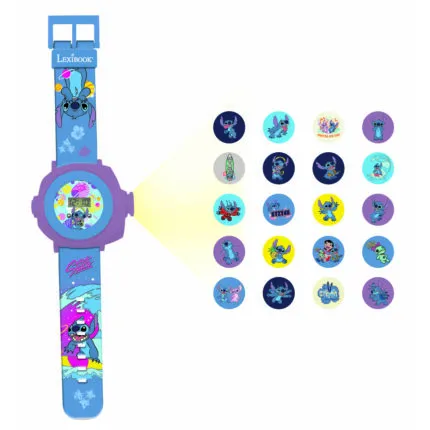 Lexibook DMW050D Disney Stitch Children's Projection Watch with 20 Images