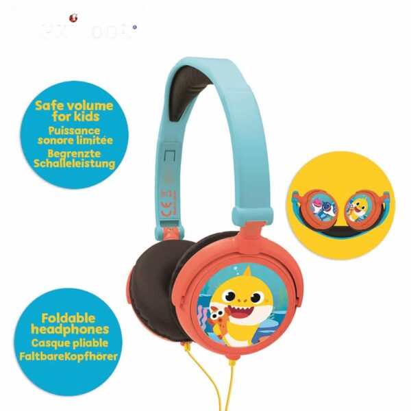 Lexibook HP015BS Baby Shark Foldable Stereo Headphones with Volume Limiter - Image 3