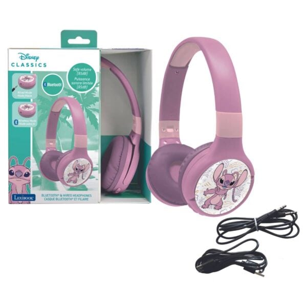 Lexibook HPBT010D1 Disney Stitch Bluetooth & Wired Foldable Headphones - Purple - Image 5
