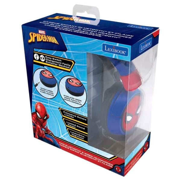 Lexibook HPBT010SP Spider-Man Bluetooth & Wired Foldable Headphones - Image 4