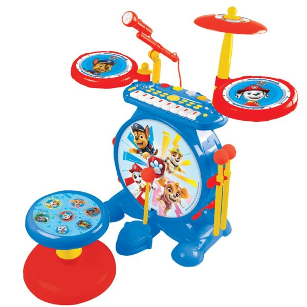 Lexibook K610PA Paw Patrol Electronic Luminous Drums Set with Seat