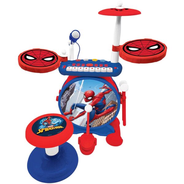 Lexibook K610SP Spider-Man Electronic Luminous Drums Set with Seat - Image 4
