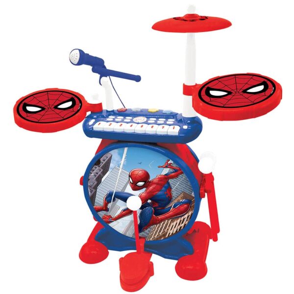 Lexibook K610SP Spider-Man Electronic Luminous Drums Set with Seat - Image 3