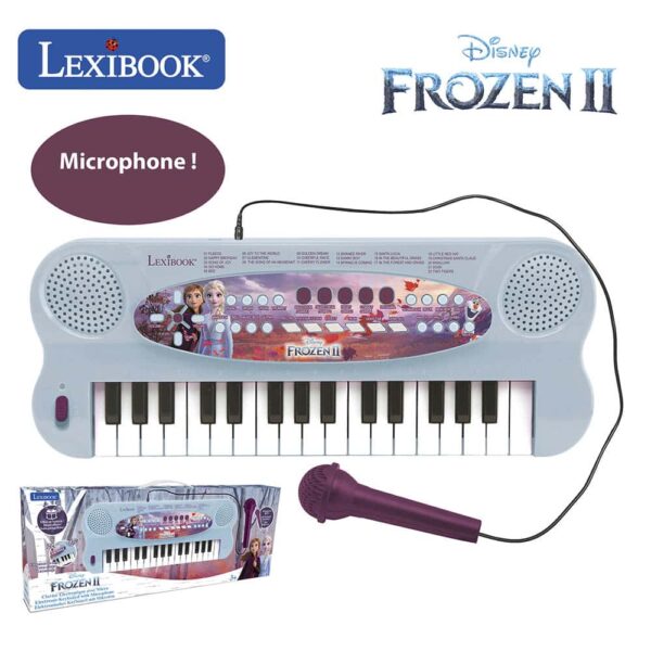 Lexibook K703FZ Disney Frozen II Electronic Keyboard with Mic and Line-In Cable (32 keys) - Image 2