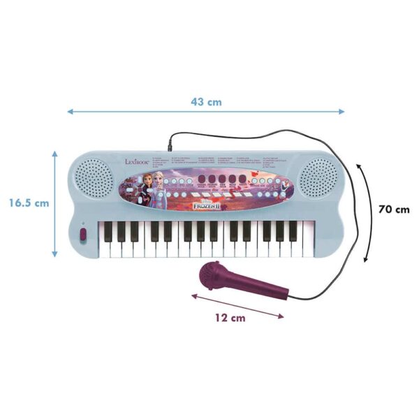 Lexibook K703FZ Disney Frozen II Electronic Keyboard with Mic and Line-In Cable (32 keys) - Image 3