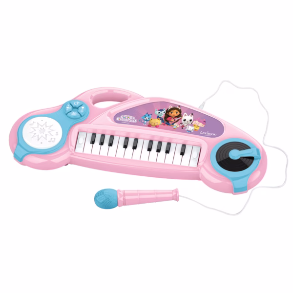 Lexibook K704GDH Gabby's Dollhouse Electronic Keyboard with Lights & Microphone