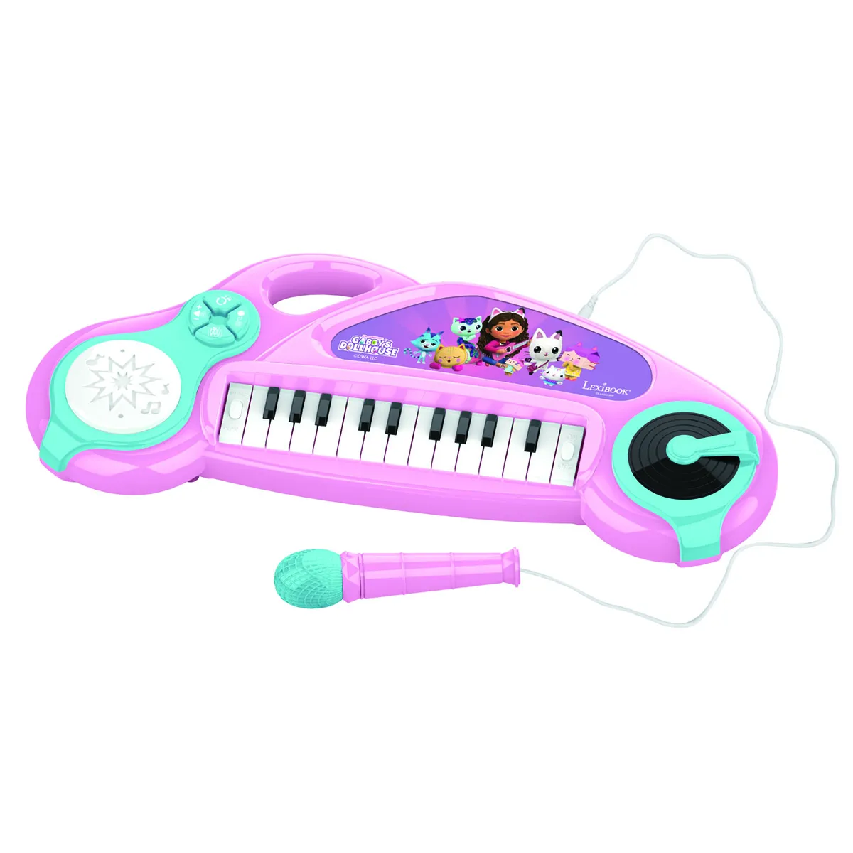 Lexibook Gabby's Dollhouse Electronic Keyboard with Lights & Microphone Lexibook K704GDH Gabby's Dollhouse Electronic Keyboard with Lights & Microphone - Image 1