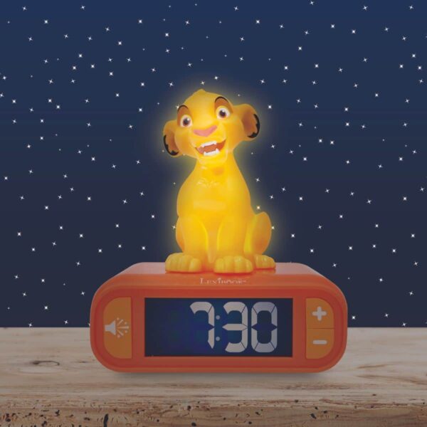 Lexibook RL800AN 3D Simba Childrens Clock with Night Light - Image 2
