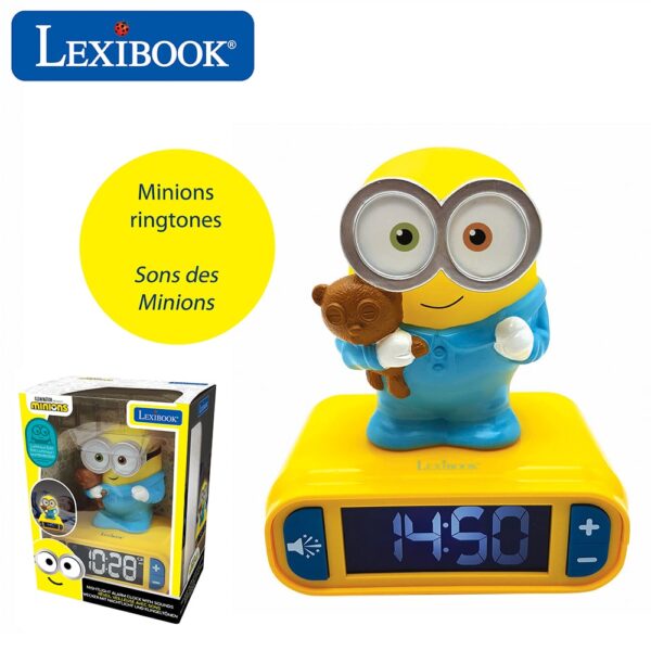Lexibook RL800DES 3D Despicable Me Minions Childrens Clock with Night Light - Image 4