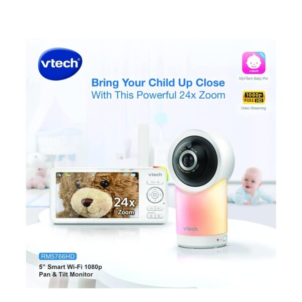 Vtech RM5766HD: Enhanced 5 Inch Smart Wi-Fi Baby Monitor with Pan & Tilt Features - Image 4
