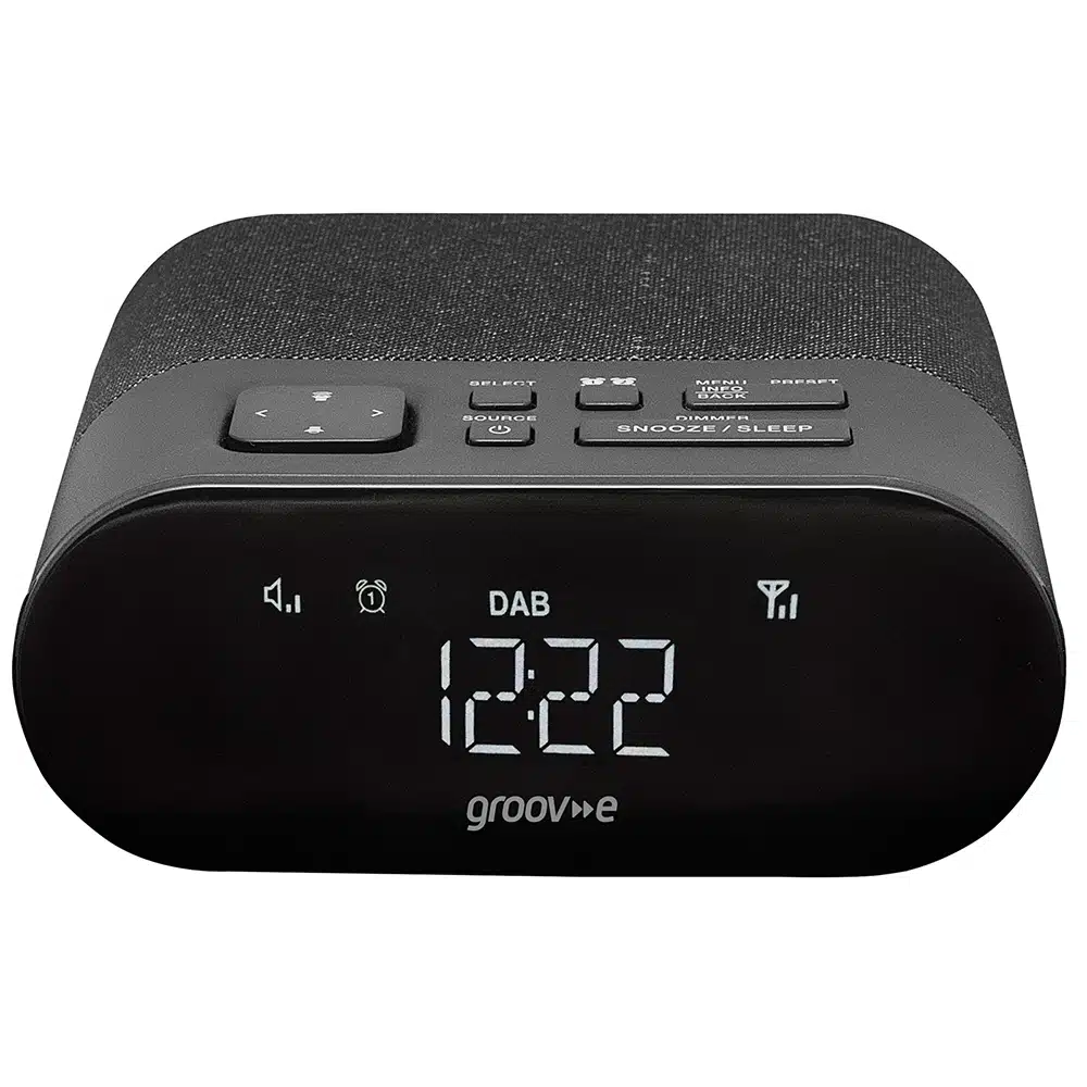 Groov-e Roma Alarm Clock Radio with DAB+/FM Radio - Black Gvcr jpg
