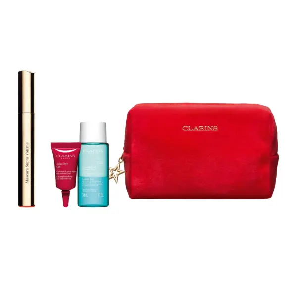 Clarins All About Eyes Gift Set 8ml Supra Volume Mascara + 30ml Instant Eye Make-Up Remover + 3ml Total Eye Lift - Image 3