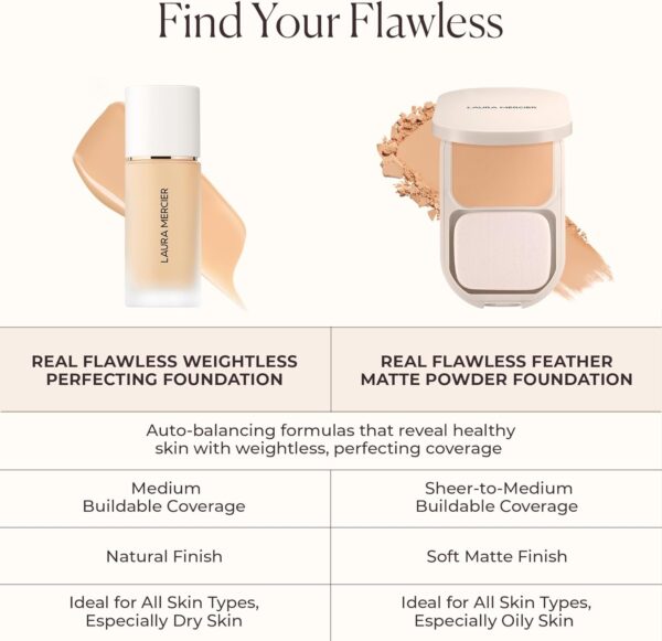 Laura Mercier Real Flawless Weightless Perfecting Foundation 30ml - 3W1 Dusk - Image 8