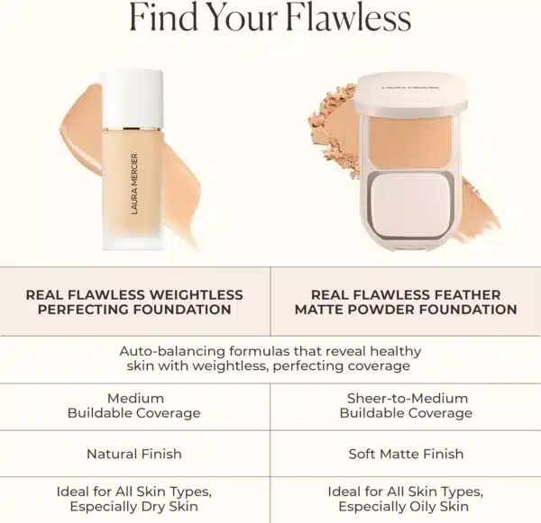 Laura Mercier Real Flawless Weightless Perfecting Foundation 30ml - 3W1 Dusk - Image 8