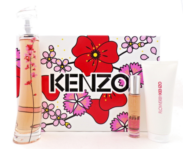 Kenzo Flower Ikebana Sakura Gift Set 75ml EDP + 10ml EDP + 75ml Body Lotion - Image 2