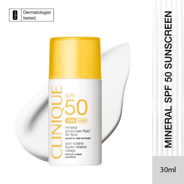Clinique Mineral Sunscreen Fluid For Face SPF50 30ml - Image 3