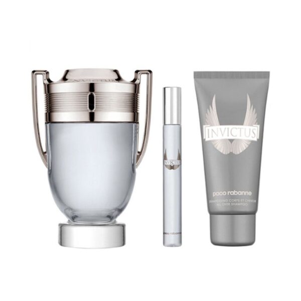 Paco Rabanne Invictus Gift Set 50ml EDT + 10ml EDT + 100ml Shower Gel - Image 2