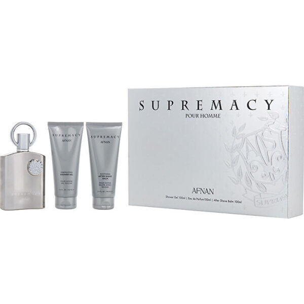 Afnan Supremacy Silver Gift Set - EDP 100ml Spray + 150ml Shower Gel